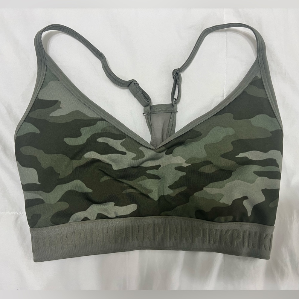 Victorias Secret Pink Green Camo Sports bra